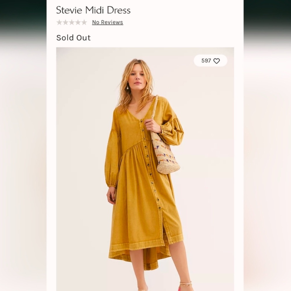 Free People "Stevie" Tent Dress in "Grape Leaves"/Dijon Color Medium